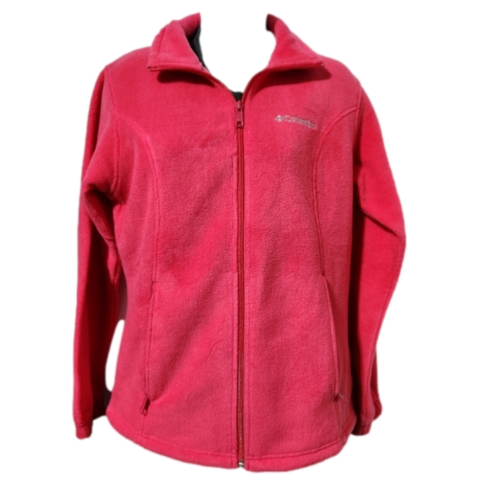 Columbia bright pink fleece jacket